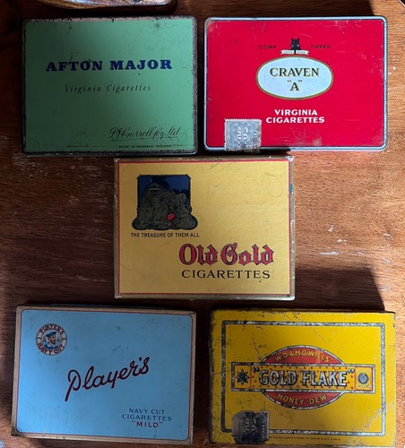 Vintage cigarette tins box - cigarette,