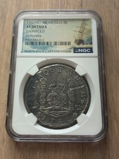 1742 Mexico Silver 8 Reales Hollandia NGC Shipwreck XF Details Damaged SW9