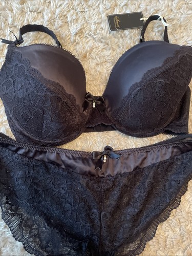 Satin and lace bra - and, brigs