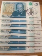 5 consecutive numbered - 7, £5