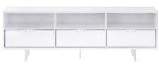 Walker Ivy 70" 3 Drawer solid Wood TV Stand with storage, Modern design - White