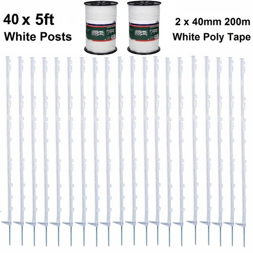 White 5ft posts - white, poly