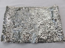 1980's TRUE VINTAGE ALL OVER SILVER SEQUIN VERY STRETCH BOOB TUBE TOP UK 8 - 10