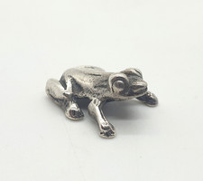 Solid Silver Miniature Frog Figurine