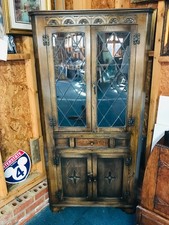 OAK CORNER CABINET UNIT WITH