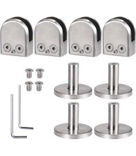Glass Clamps 8-9mm Glass 40mm Rod Stair Balustrade Brackets Stainless Steel 304