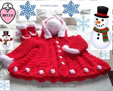 Warm winter coat + boots knitting pattern in chunky yarn. Booties, hood. Child.