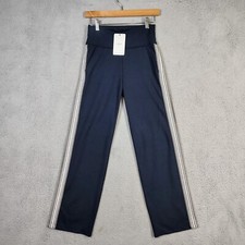 Zaggora Pants Women's 2 Blue Striped Stretch High Rise Straight Yoga Workout NWT