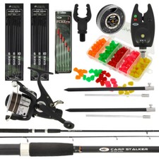 Carp Stalker Setup 8FT Stalker Rod & 2bb Reel Bite Alarm Fishing Tackle Starter