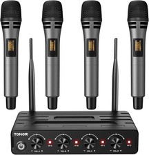 TONOR Wireless Microphones System, 4x5 Channels Cordless Handheld Dynamic Mic