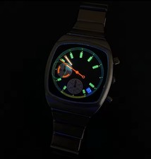 Brew Coffee Silver Movement Watch Black Chronograph Metric Style Ciloa Quartz