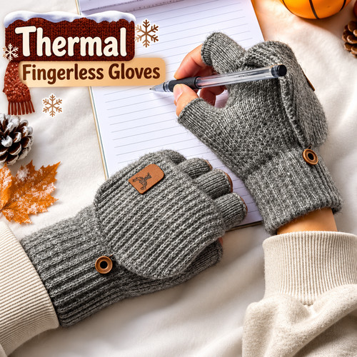Thermal fingerless gloves mens - fingerless,