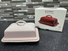 Le Creuset New Stoneware Ceramic Shell Pink Butter Dish With Lid RRP £45