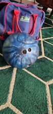 Vintage Ebonite Maxim Blue Ten Pin Bowling Ball With Bag 6.3kg