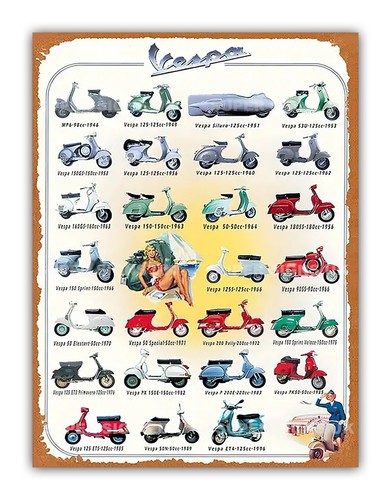 Vespa models metal garage - vespa,