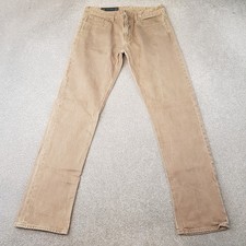 Armani Exchange Mens Jeans 34x32 Beige Sand Straight Denim Zip Fly W34 L32
