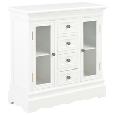 Solid Pine Wood Sideboard White Storage Organiser Cabinet Dresser Unit vidaXL