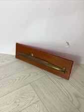 C. Late 1950’s Trench Art Style British Metal Submarine Mounted Wooden Plaque #L