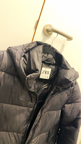 Zara grey hooded puffer - grey,