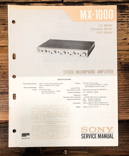 Sony 1000 mixer service - sony, mx-1000