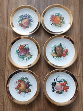 Vintage Weatherby Hanley Falcon Ware Plates Fruit Gold Edged Hanley fruit plates