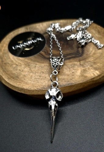 Silvertone bird skull crow - silvertone,