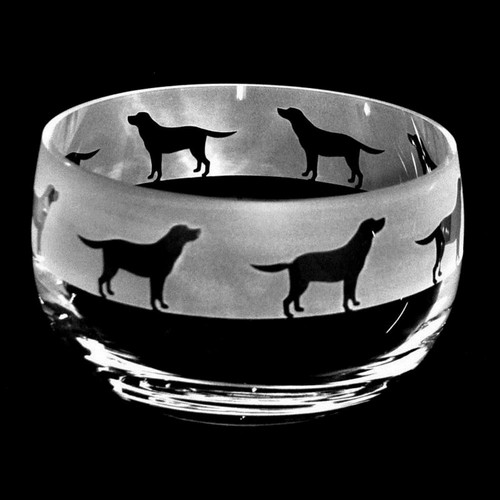 Engraved glass bowl - glass, labrador