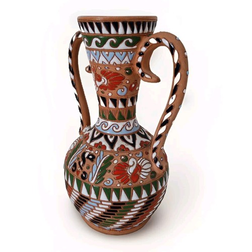 Terracotta greek amphora 23cm - amphora,
