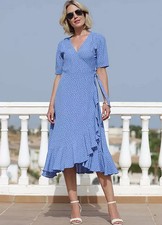 POMODORO Spot Midi Wrap Dress