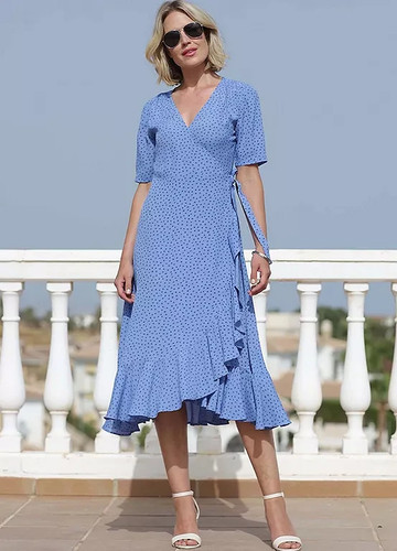 Pomodoro spot midi wrap dress - pomodoro,