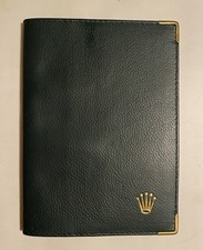 Rolex Green Grain Leather Finish Card Wallet Passport Holder