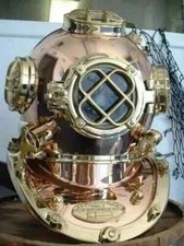 18 Inch Diving Helmet US Navy Mark V Deep Sea Divers Antique Scuba Divers Helmet