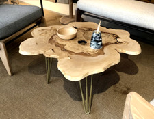 Unique Spalted Sycamore Coffee Table - Handcrafted Natural Live Edge Solid Wood