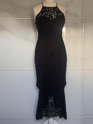 Bardot black lace fishtail - black,