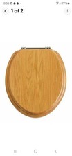 Heritage Oak Soft Close Toilet Seat With Chrome Hinges  TSOAK101