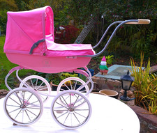 Pink Baby Royale vintage style  single doll pram.
