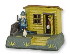 Money box cast iron thief and