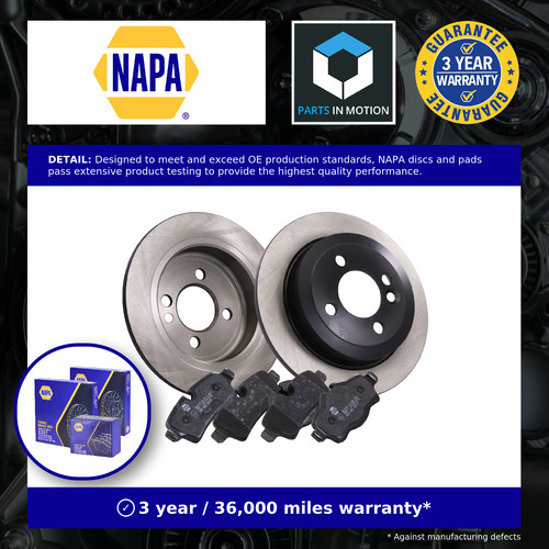 Solid brake discs and pads - 2x,