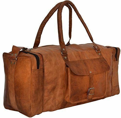 Leather bag travel duffle - travel,
