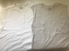 2 x Mens Primark Vest Tops 1 White 1 Grey Size S Sleeveless Muscle T Shirts