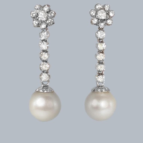 1960s diamond pearl drop - 1960s,