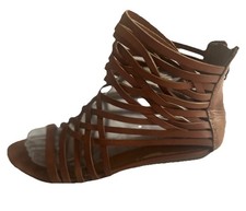 Ash Tan Gladiator Sandals Flats Brown Strappy Leather Shoes Eu 41 UK 8