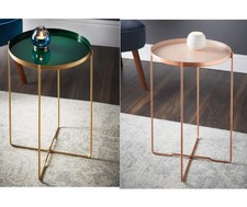 Coffee Table Simple Retro Metal Round Table Removable Tray End Tables