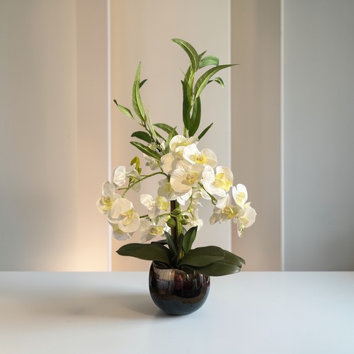 Silk floral orchid arrangement - silk,