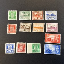 13 Channel Islands Occupation And victory Issue Stamps Mint