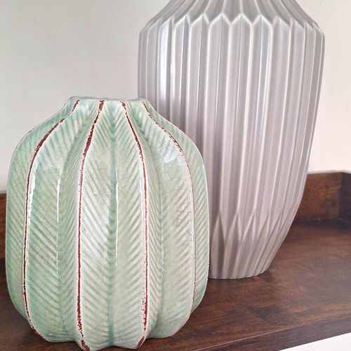Green textured gloss ceramic - gloss,