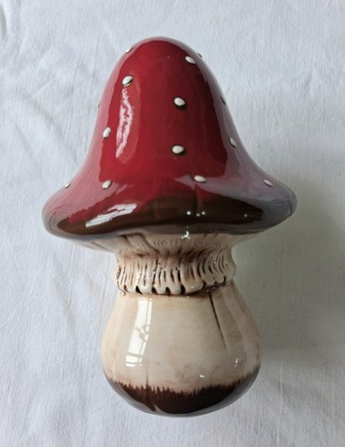 Ceramic glazed toadstool - ceramic,