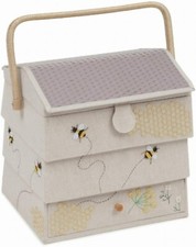 Sewing box embroidered bee - box,