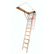 Optistep Best Wooden Folding Loft Ladders & Insulated White Hatch, Attic Stairs