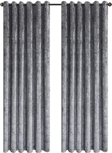 Crushed velvet curtains - crushed, eyelet